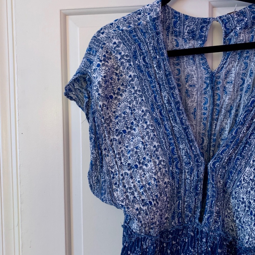 Free People Arizona blue floral romper (M) - Picture 6 of 8
